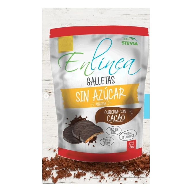 Galleta Sin Azúcar Bañada En Cacao 100g
