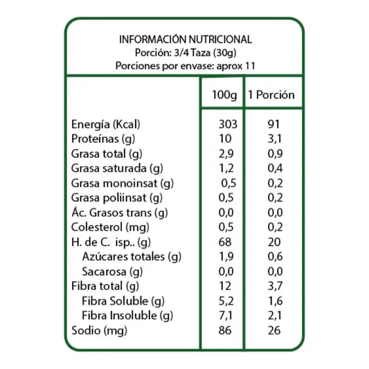 Cereal Sin Azúcar Hojuela de Chocolate 330g