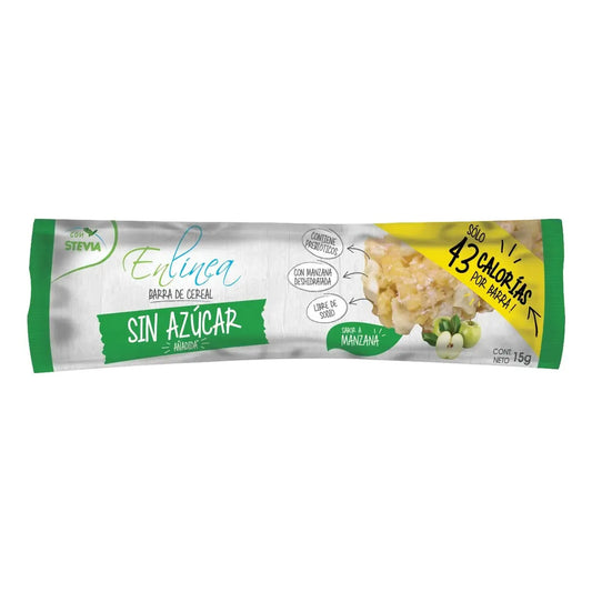 Barra Cereal Sin Azúcar Manzana 6un De 15g