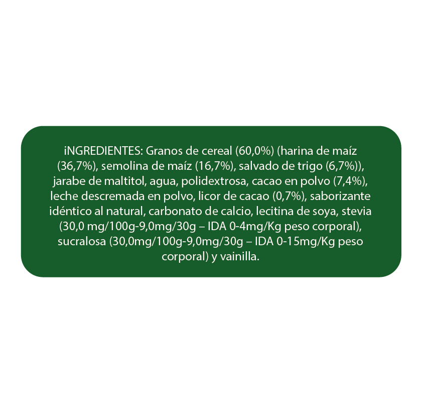 Cereal hojuelas de chocolate sin azúcar En...