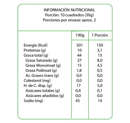 Chocolate 85% cacao sin azúcar En Línea 50g