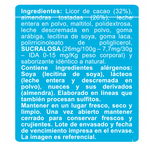 Almendras bañadas en chocolate 60% sin azúcar En Línea 100g