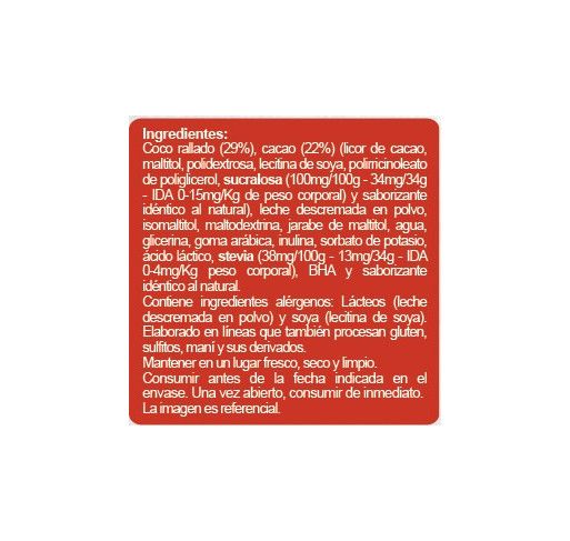 Display chocolate relleno de coco sin azúcar En Línea 20x34g