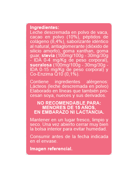 Batido de chocolate colágeno sin azúcar En Línea 350g
