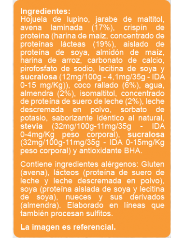 Granola proteína almendras y coco sin azúcar En...