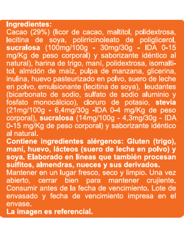 Galleta bañada en chocolate naranja sin azúcar...