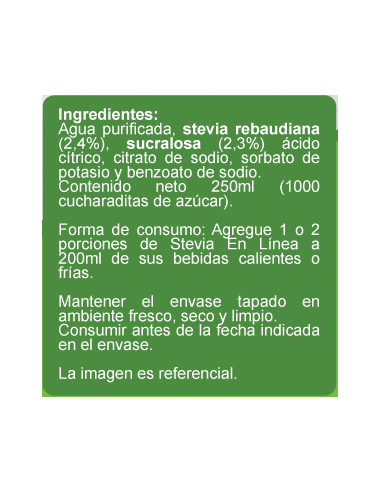 Endulzante stevia sin azúcar En Línea 250ml