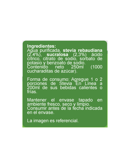 Endulzante stevia sin azúcar En Línea 250ml