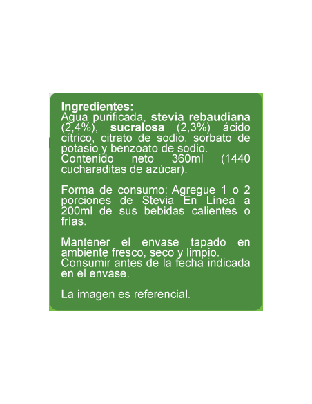 Endulzante stevia sin azúcar En Línea 360ml
