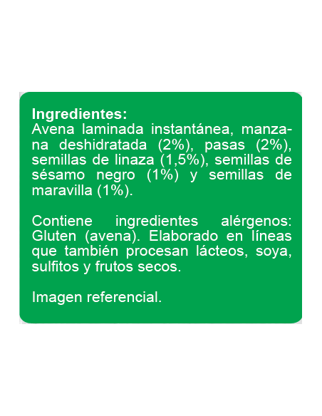 Avena multisemilla manzana y pasas sin azúcar En Línea 600g