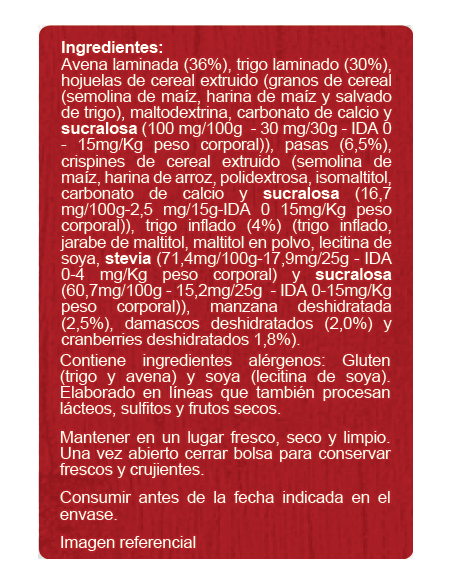 Muesli frutal sin azúcar En Línea 700g