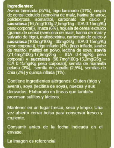 Muesli multi semilla sin azúcar En Línea 700g