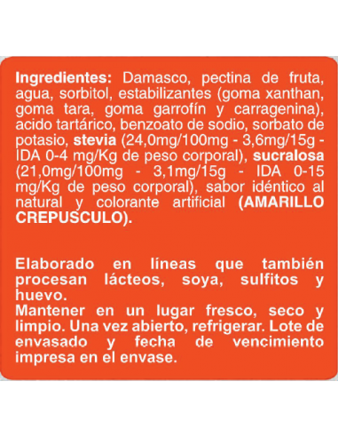 Mermelada de damasco sin azúcar En Línea 200g