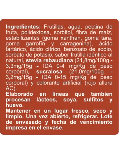 Mermelada de frutilla doypack sin azúcar En...