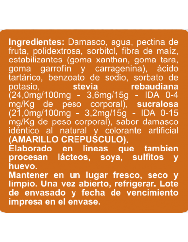 Mermelada de damasco doypack sin azúcar En...