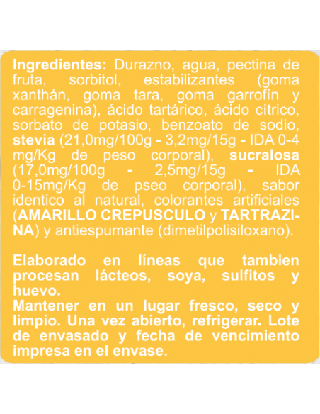 Mermelada durazno doypack sin azúcar En Línea 350g