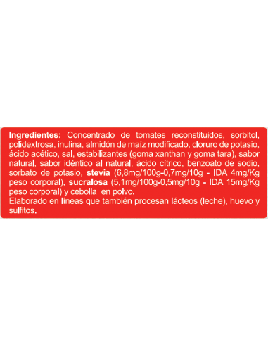 Ketchup doypack sin azúcar En Línea 700g