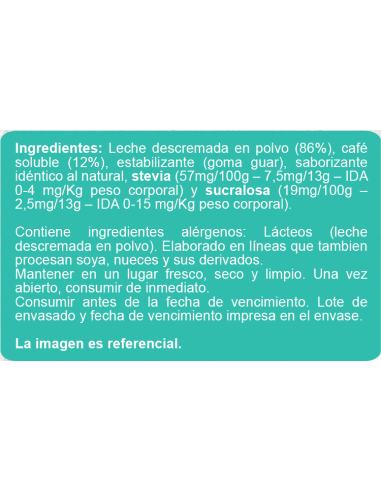 Café capuccino sin azúcar En Línea 104g
