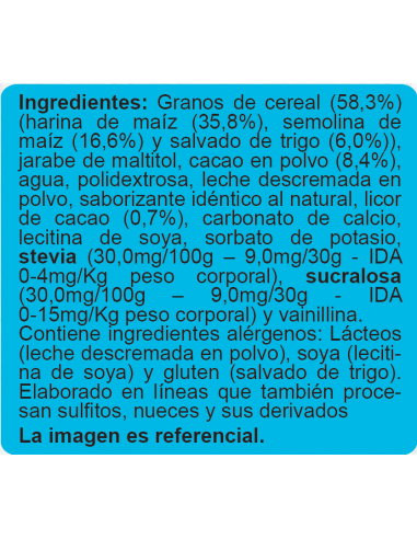 Cereal gigante bolitas de chocolate sin azúcar...