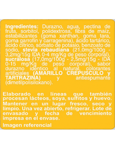 Mermelada de durazno sin azúcar En Línea 200g