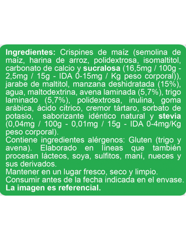 Barras de cereal manzana sin azúcar En Línea 90g