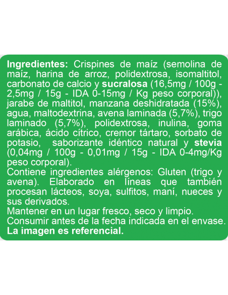 Barras de cereal manzana sin azúcar En Línea 90g