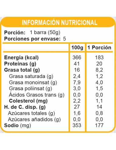 Barra súper proteína maní sin azúcar En Línea 250g