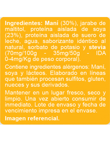 Barra súper proteína maní sin azúcar En Línea 250g