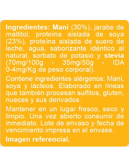 Barra súper proteína maní sin azúcar En Línea 250g