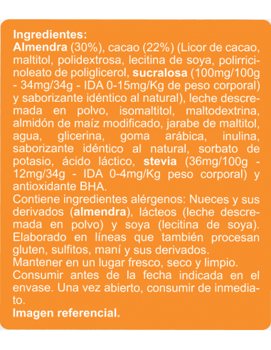 Chocolate relleno de almendras sin azúcar En...