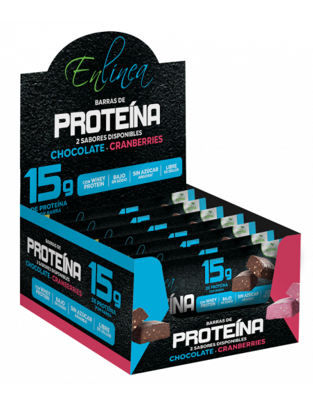 Display barras proteína chocolate sin azúcar En Línea 20x40g