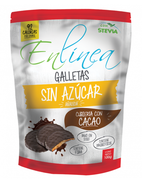 Galleta moneda bañada en chocolate sin azúcar En Línea 100g