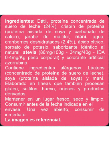 Barras de proteína cranberries sin azúcar En...