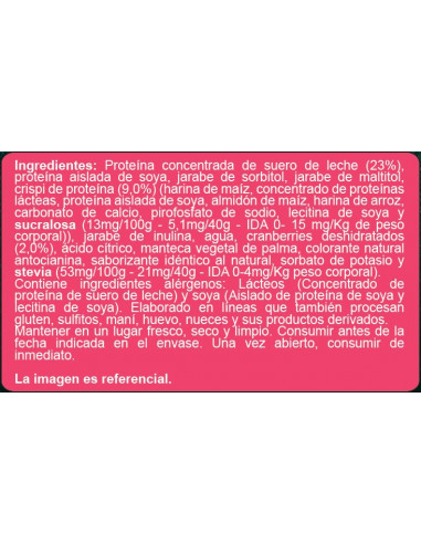 Display barras proteína cranberries sin azúcar...