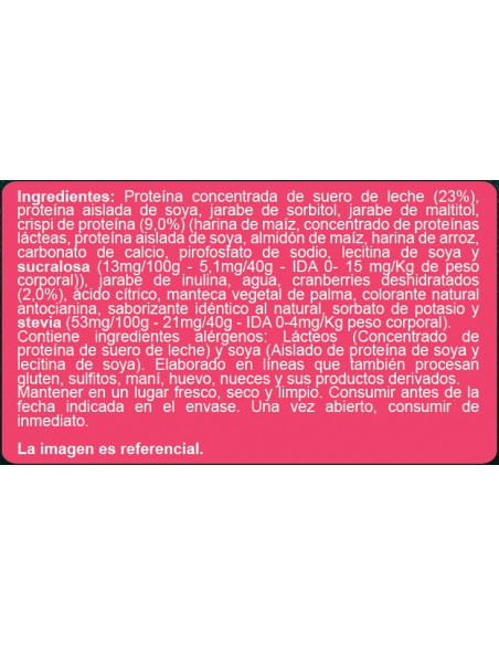 Display barras proteína cranberries sin azúcar En Línea 20x40g