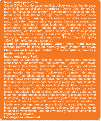 Galleta Sin Azúcar sabor Naranja Bañada en Chocolate 100g
