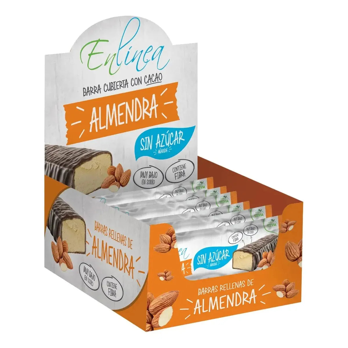 Barra Almendra Cubierta con Chocolate Sin Azúcar | Pack de 20