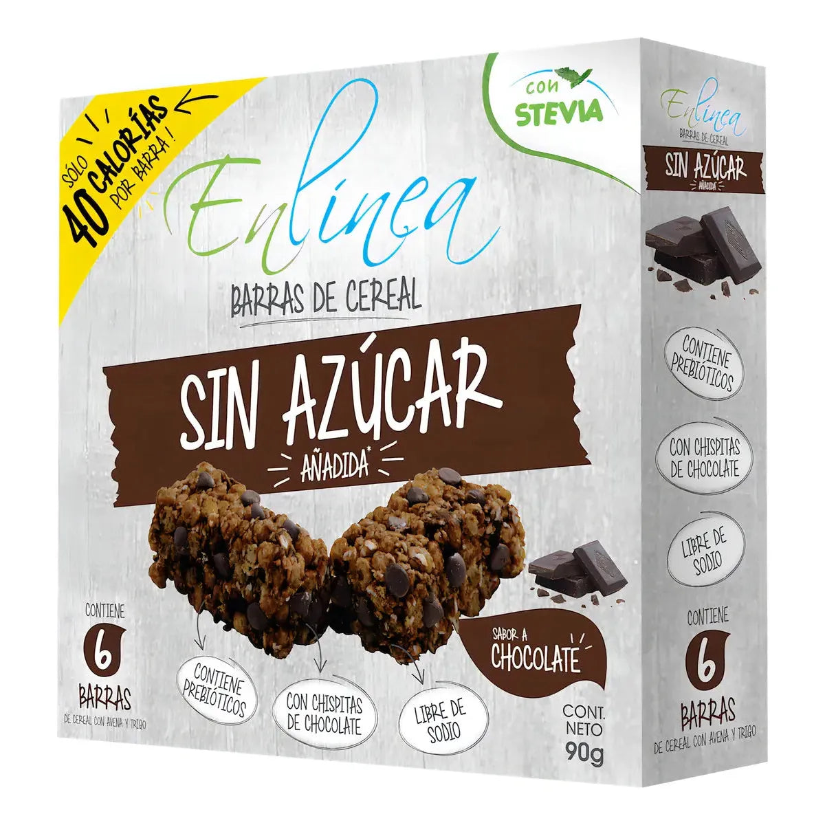 Barra Cereal Sin Azúcar Chocolate 6un De 15g