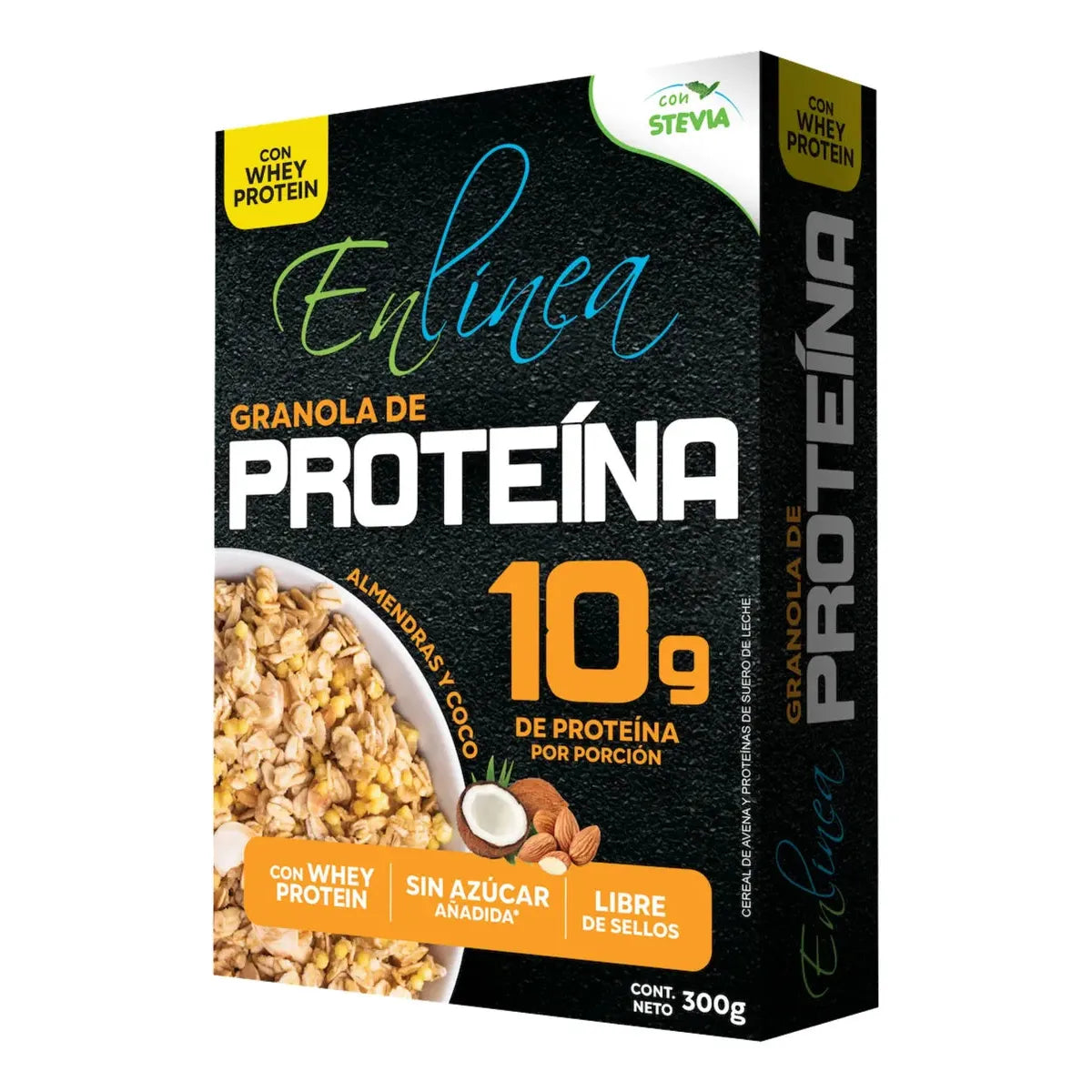 Cereal Sin Azúcar Granola Proteína Con Almendras Y Coco
