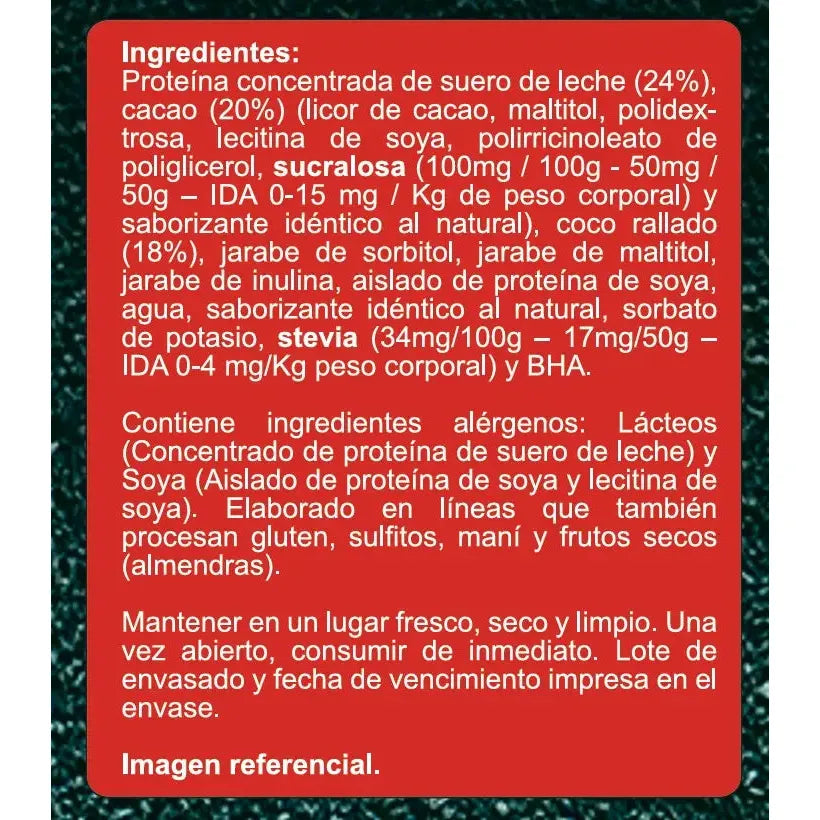 Barras de Proteína con Chocolate Coco Sin Azúcar| Pack de 5