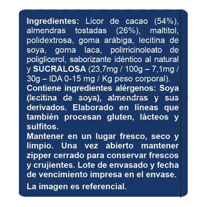 Almendras con Chocolate 85% Cacao Sin Azúcar