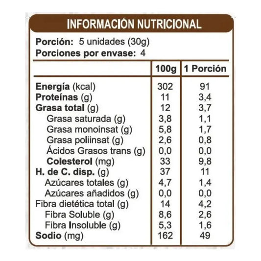 Galleta Sin Azúcar sabor Chocolate 120g