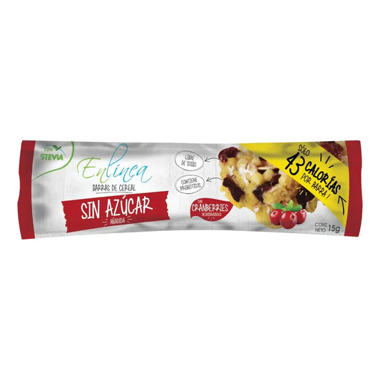 Barra de Cereal Sin Azúcar Cranberries 6un De 15g