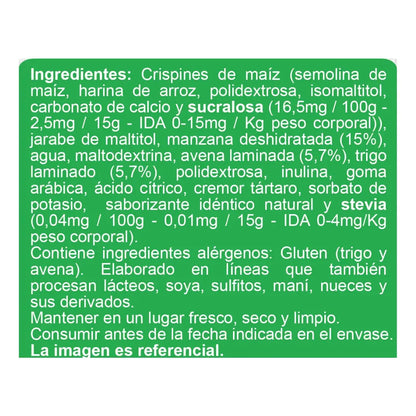 Barra Cereal Sin Azúcar Manzana 6un De 15g