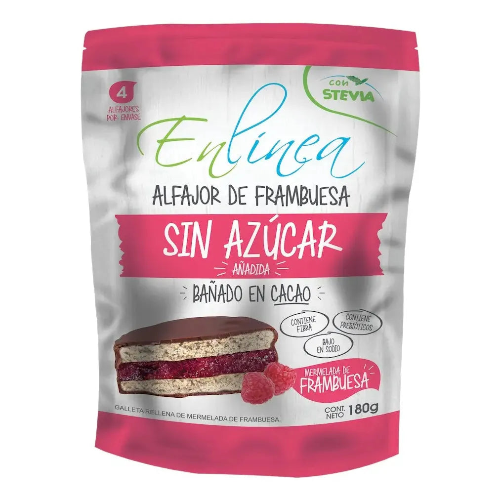 Alfajor de Frambuesa Sin Azúcar | 4 Unidades, 180gr