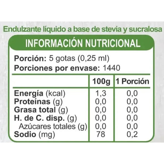 Endulzante Líquido con Stevia y Sucralosa 250ml