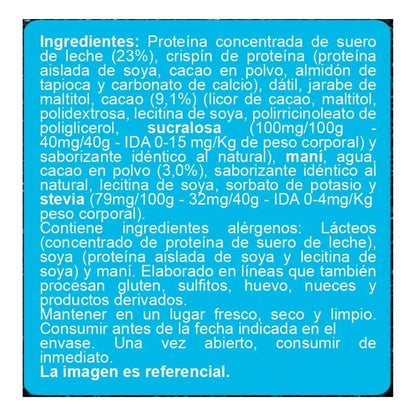 Barras De Proteína Sin Azúcar sabor Chocolate