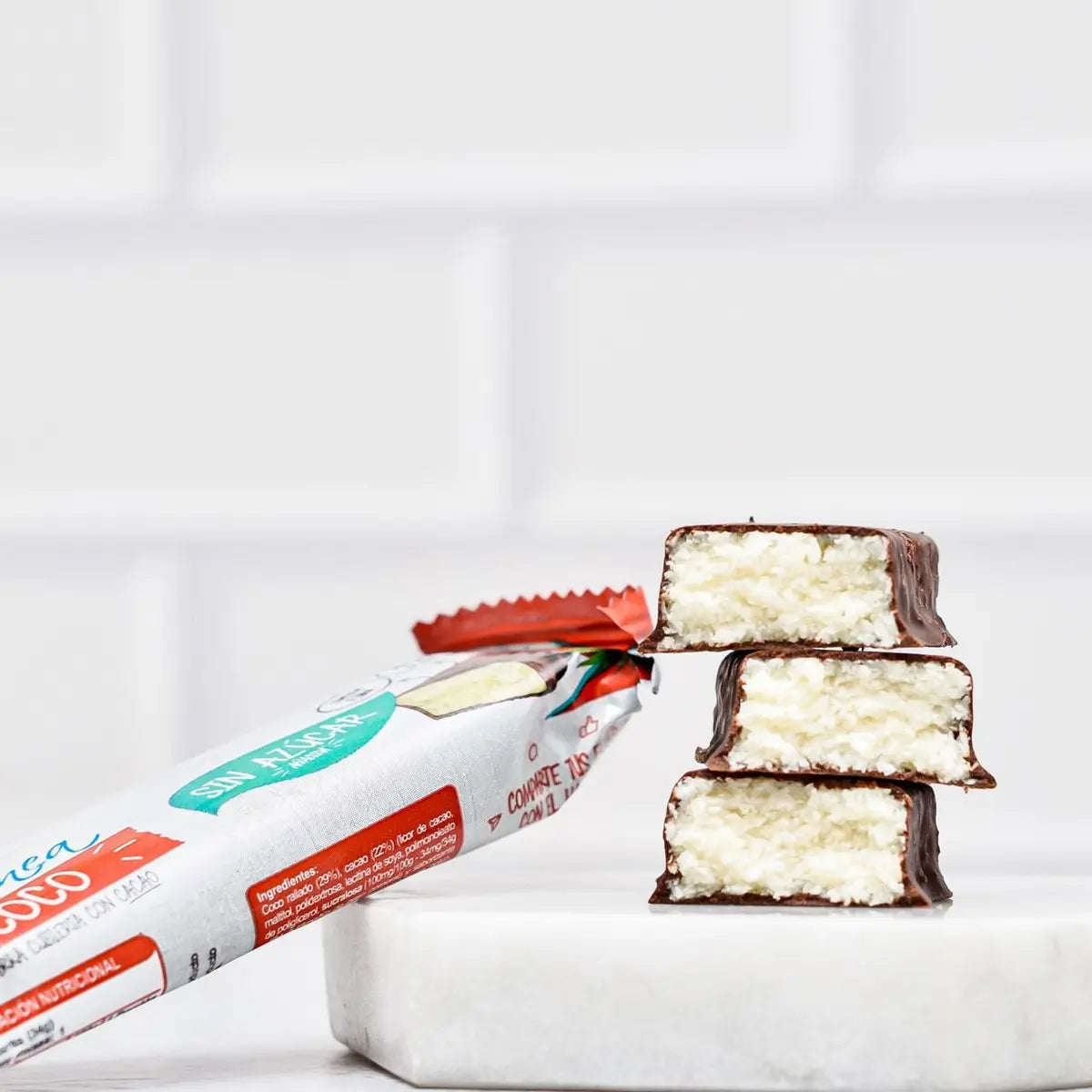 Barras de Coco son Cubierta Chocolate Sin Azúcar | Pack de 5