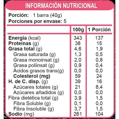 Barras De Proteína Sin Azúcar Sabor Cranberries