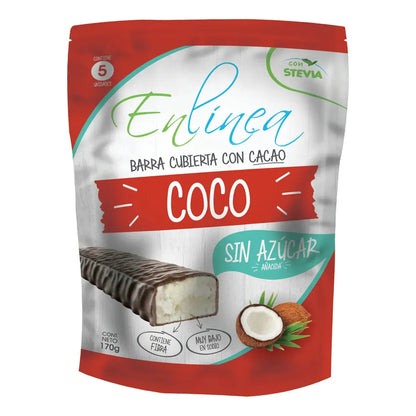 Barras de Coco son Cubierta Chocolate Sin Azúcar | Pack de 5